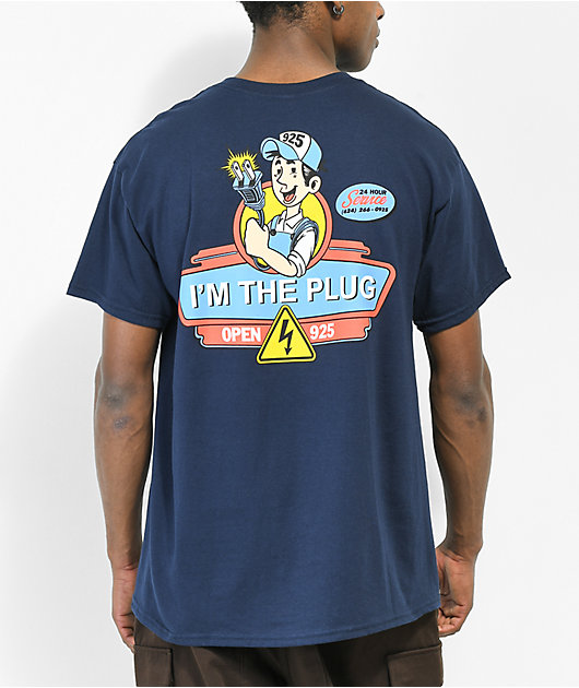 Open 925 I'm The Plug Navy T-Shirt | Zumiez