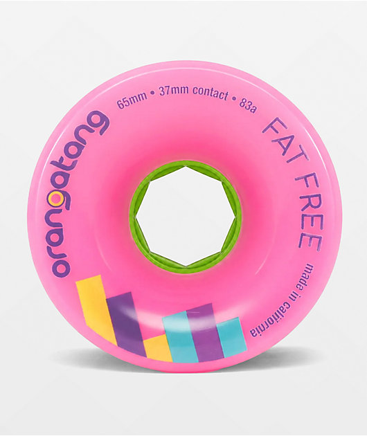 Orangatang Fat Free 65mm 83a Pink Longboard Wheels