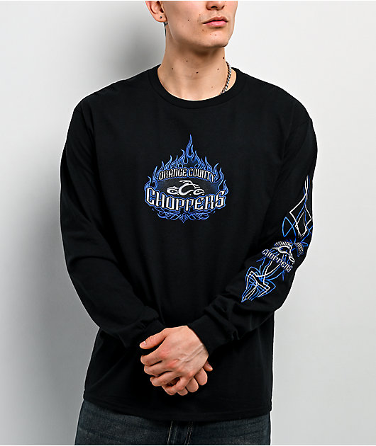 Orange County Choppers Diamond Plate Spade Black Long Sleeve T-Shirt