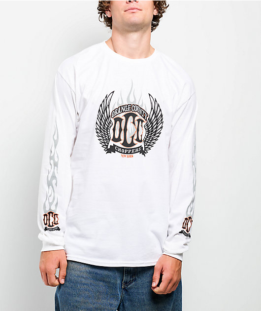 トップス 00's Orange County Choppers L/S Tee Orange County Choppers Wings White Long Sleeve T-Shirt | Zumiez