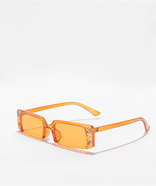 Orange Half Rim Gafas de Sol recatangulares