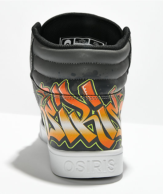 Osiris Clone Sweyda Charcoal & Orange Skate Shoes