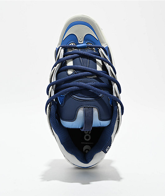 Osiris D3 2001 Grey, Blue & White Skate Shoes