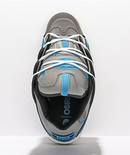 Osiris D3 2001 Grey & Cyan Skate Shoes