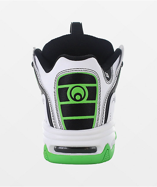Osiris D3 2001 White, Black & Green Skate Shoes