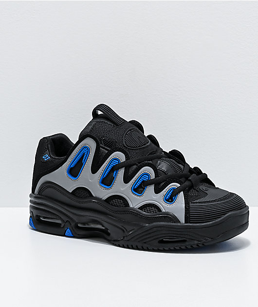 Osiris D3 2001 zapatos de skate negros, azules y grises
