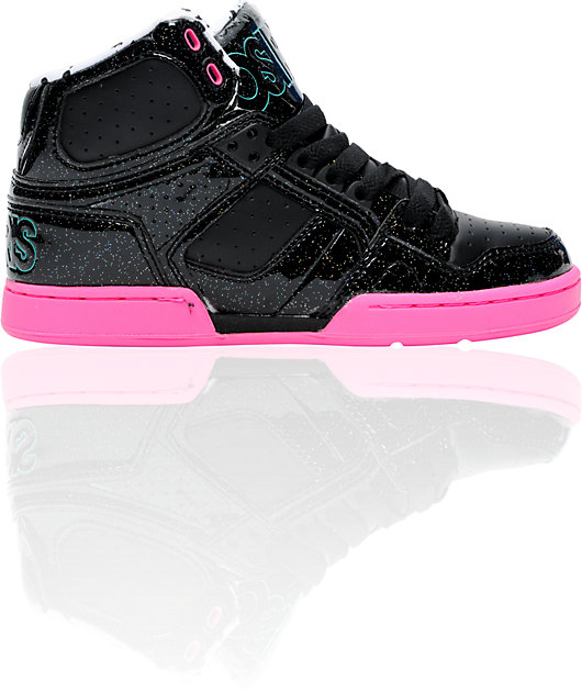 pink and black osiris shoes