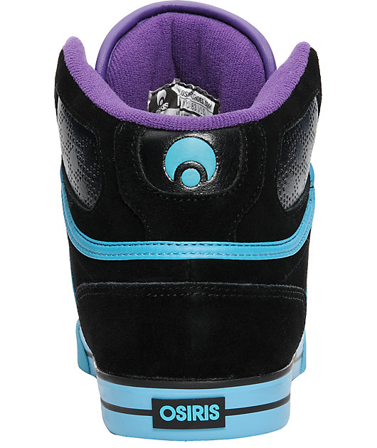 teal and purple shoes