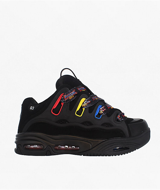 Osiris x Foos Gone Wild D3 2001 Black & Rainbow Skate Shoes