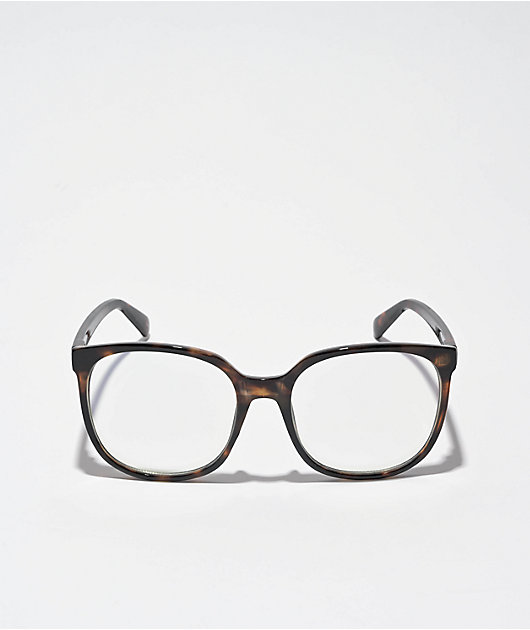 Oversize Square Tortoise Blue Light Glasses