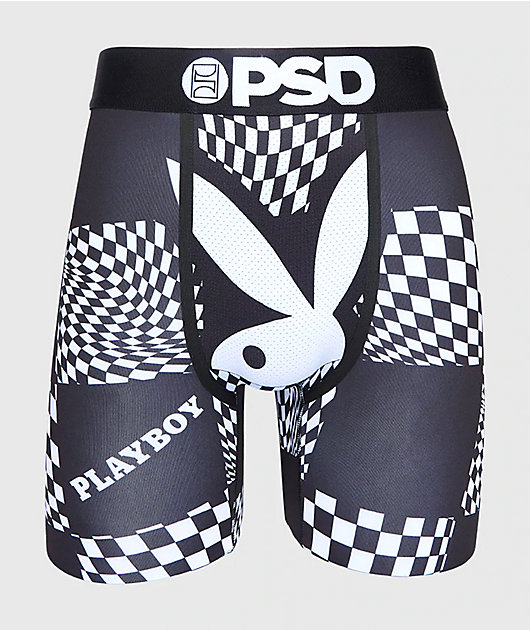 PSD Unisex Playboy Warp Check Robe, Black/White, Size: Xs/S
