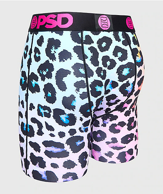 PSD Prism Cheetah rosa y azul calzoncillos bóxer