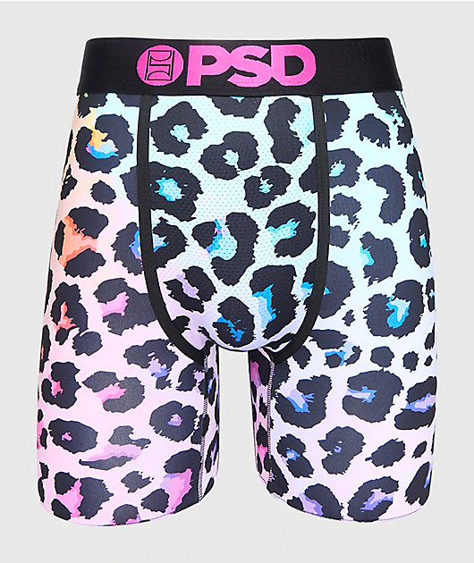 PSD Prism Cheetah rosa y azul calzoncillos bóxer