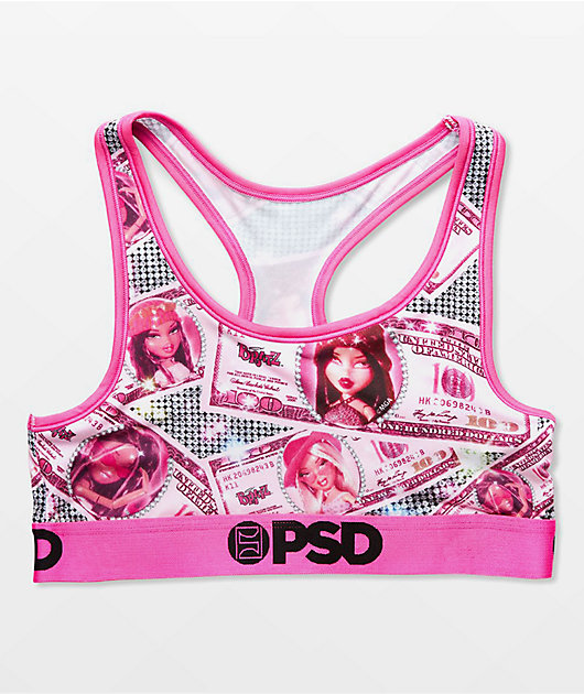 PSD Women's Neon Pink Bill Sports Bra, Multi, XS