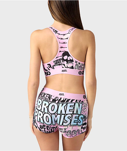PSD x Broken Promises Holo Promises Pink Sports Bra