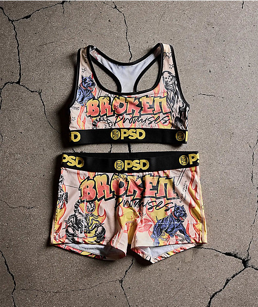PSD x Broken Promises Lust Scorpion Beige Sports Bra