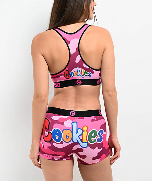 PSD x Cookies Pink Camo Sports Bra Zumiez