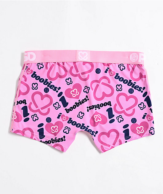 PSD x Keep A Breast Foundation I Heart Boobies Pink Boyshort Underwear