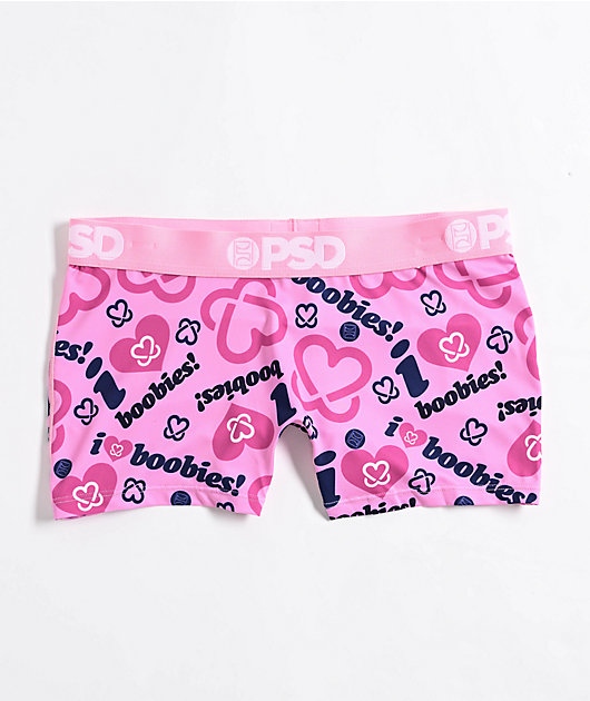 PSD x Keep A Breast Foundation I Heart Boobies Pink Boyshort Underwear