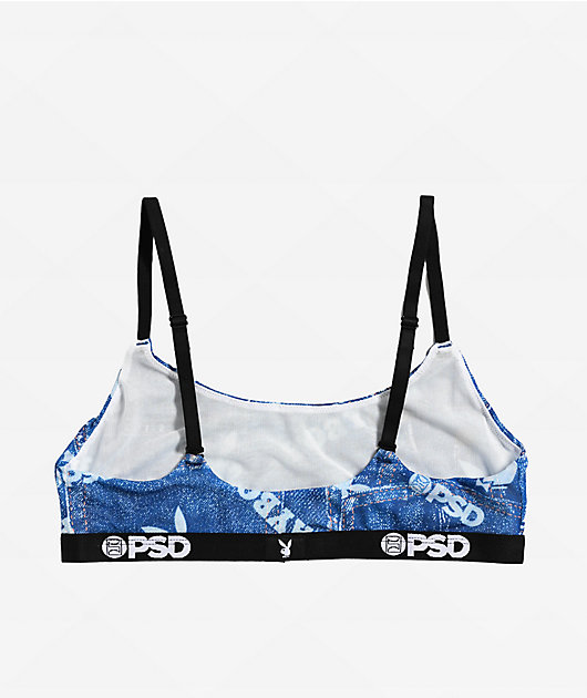 PSD x Playboy Denim Mesh Blue Bralette
