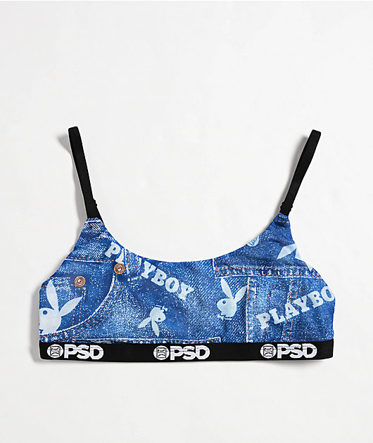 PSD x Playboy Denim Mesh Blue Bralette