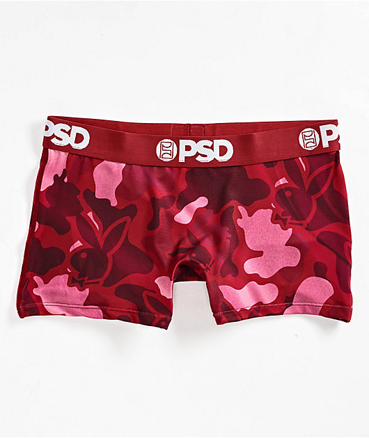 PSD x Playboy Silk Red Camo Boyshort Underwear Zumiez - Main Image