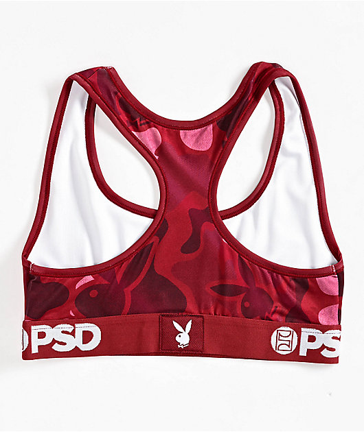 PSD x Playboy Silk Red Camo Sports Bra