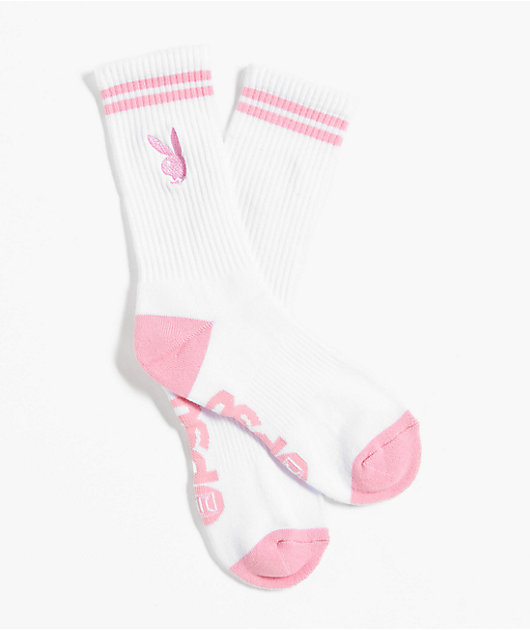 PSD x Playboy White & Pink Crew Socks