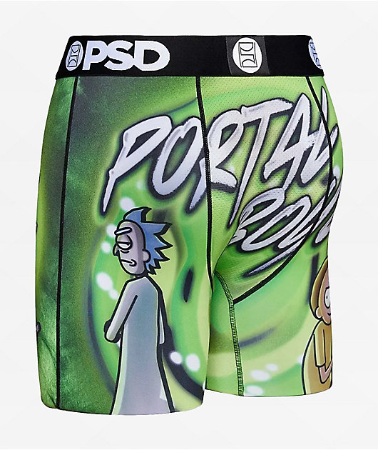 Rick And Morty Portal Boyz Bralette And Panty Set - Green/combo