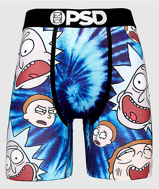 PSD x Rick and Morty Heads Tie Dye Boxer Briefs