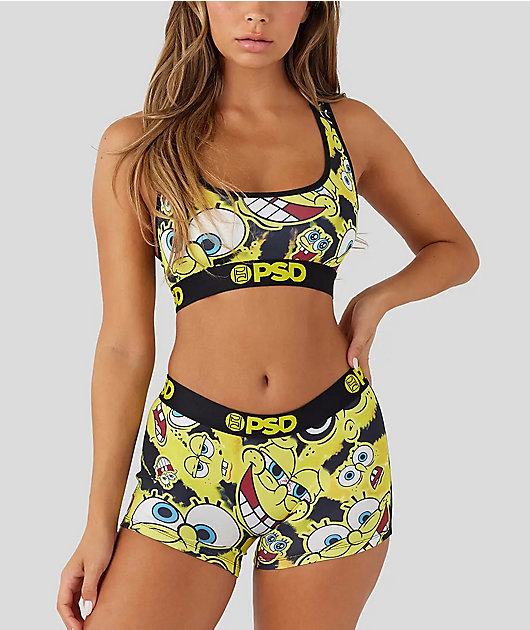 PSD x Spongebob Squarepants Black Yellow Tie Dye Boyshort Underwear