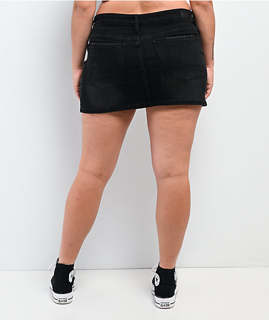 PTCL Rhinestone Diamond Black Mini Skirt
