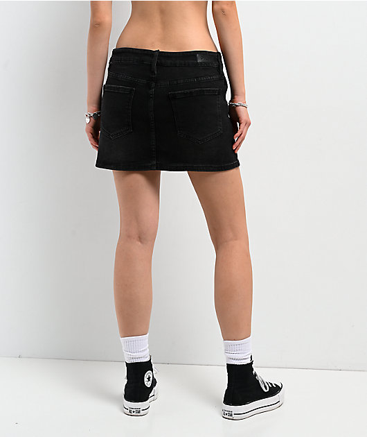 PTCL Rhinestone Diamond Black Mini Skirt