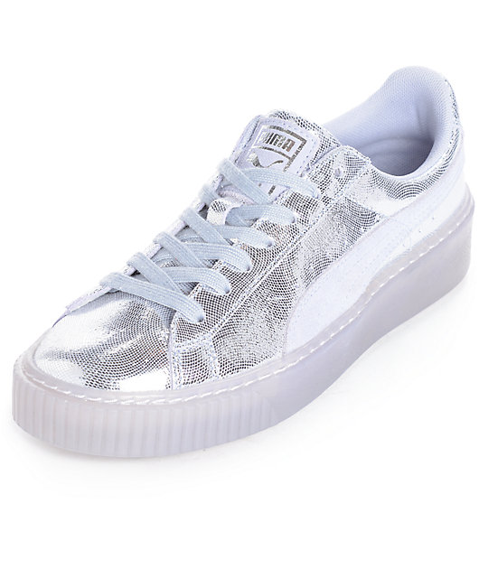 puma silver shoes