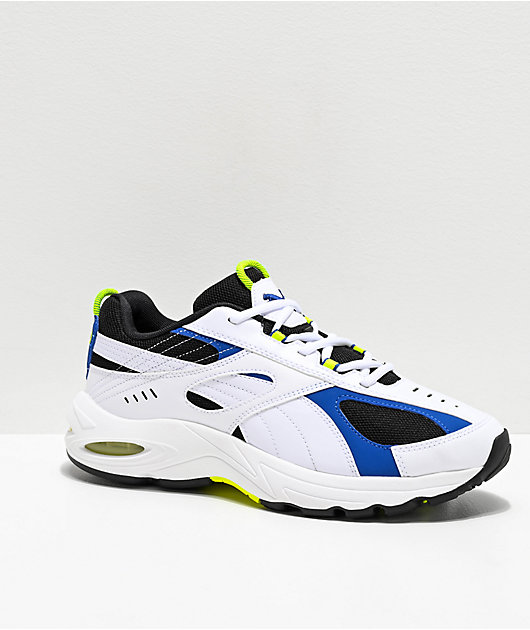 PUMA Cell Speed zapatos blancos, azules y verde neón | Zumiez