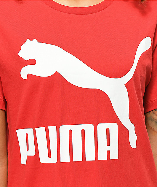 porcelana Malentendido Bendecir PUMA Classic Logo camiseta roja