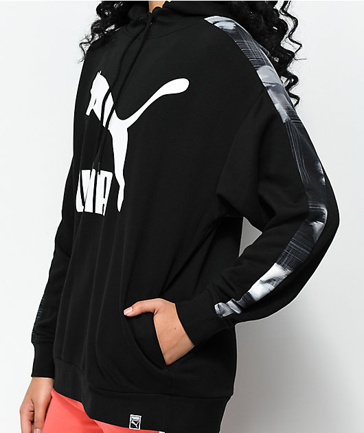 women's puma classics t7 logo hoodie