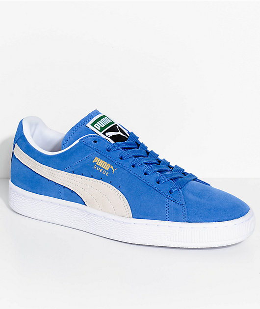 PUMA Suede Classic+ zapatos en azul y blanco | Zumiez