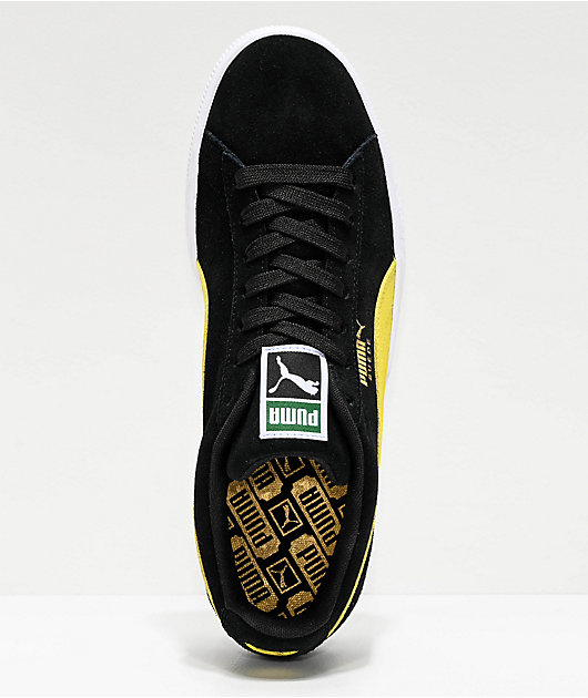 puma suede black and yellow