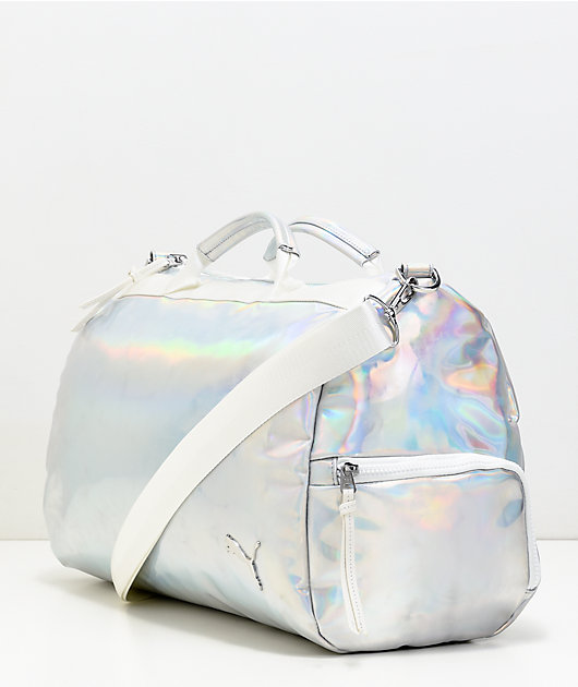 iridescent duffle bag