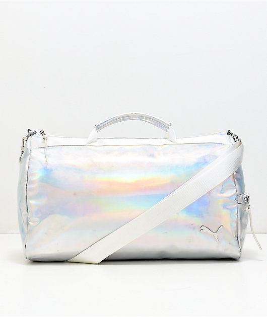 iridescent duffle bag