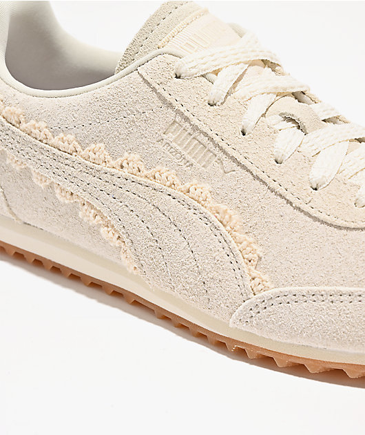 PUMA Women's Arizona Lace Warm White & Caramel Latte Shoes