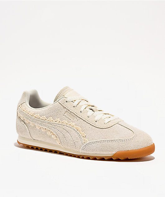 PUMA Women's Arizona Lace Warm White & Caramel Latte Shoes | Zumiez