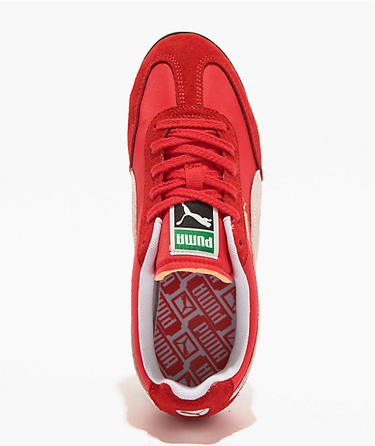 PUMA Women's Arizona Nylon Red & Grey Shoes | Zumiez