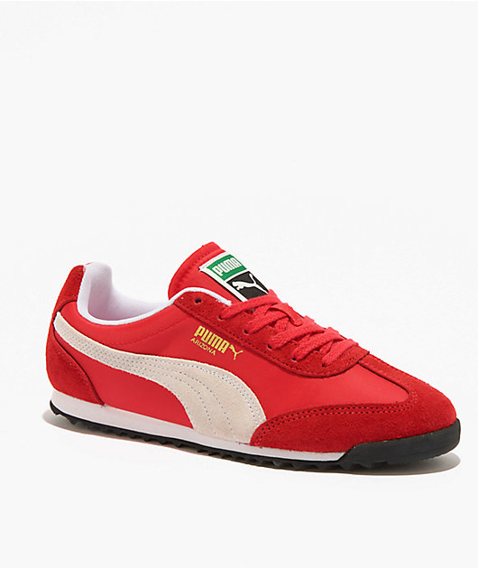 PUMA Women's Arizona Nylon Red & Grey Shoes | Zumiez