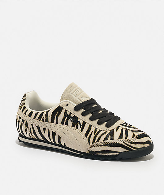 PUMA Women's Arizona Zebra White & Black Shoes | Zumiez