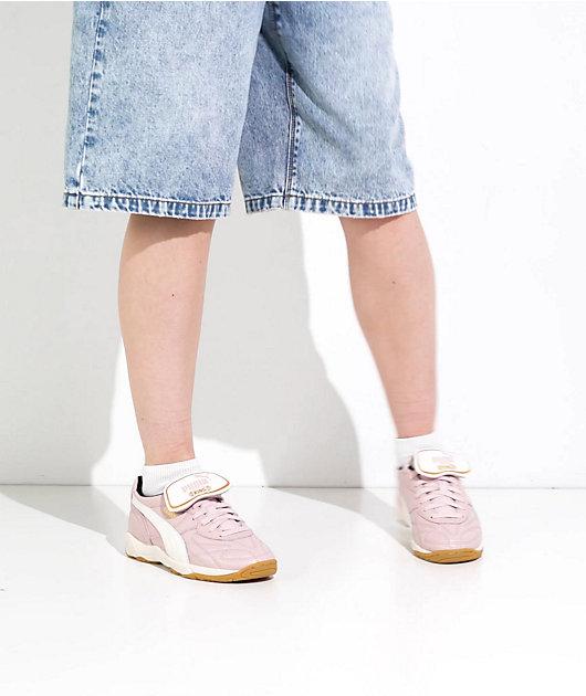 PUMA Women's King Indoor Mauve Mist & Warm White Shoes video
