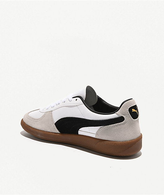 PUMA Women's Palermo White, Vapor Gray & Gum Shoes