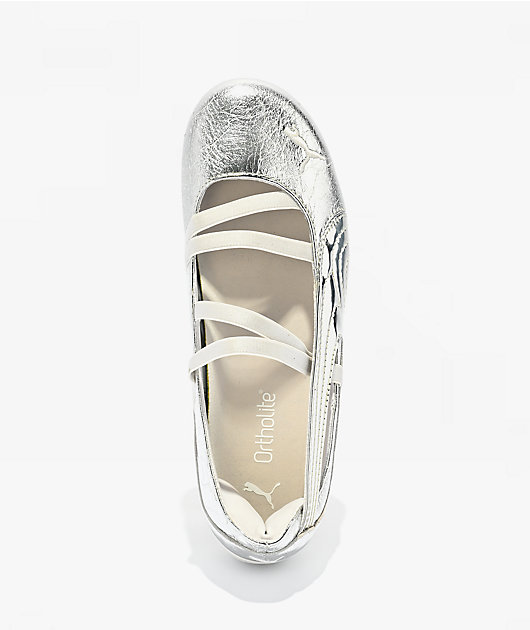 PUMA Women's Speedcat Ballet Luster Silver Feather Grey Shoes