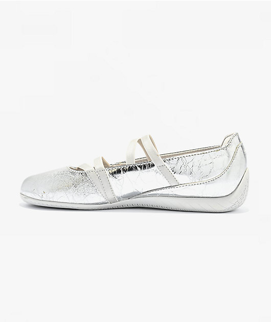 PUMA Women's Speedcat Ballet Luster Silver Feather Grey Shoes